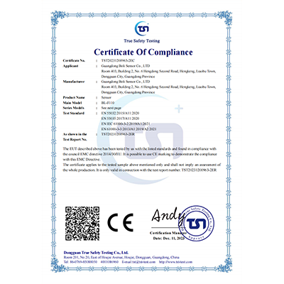 博立传感器 CE-EMC 证书